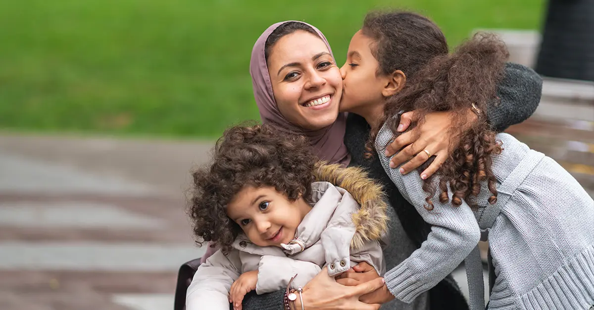 A family gaining refugee status in New Zealand of Middle Eastern descent is spending time together.